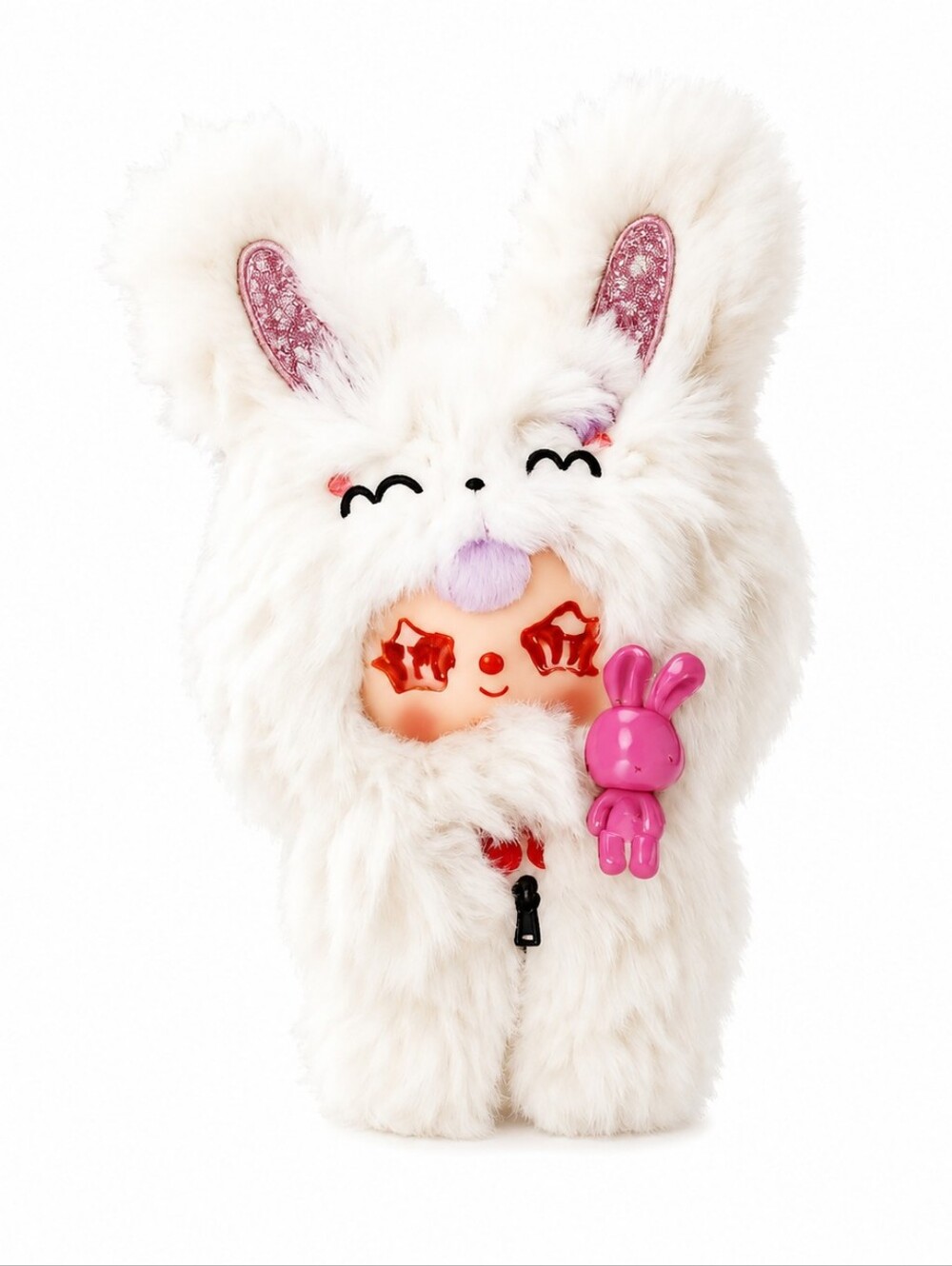 Baby Three Weirdly Adorable Mini Plush NIB - Scared Fluffy Rabbit